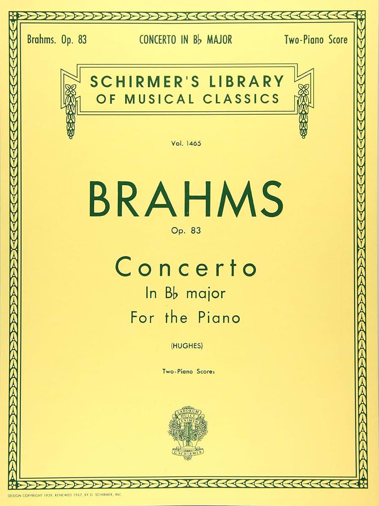 Concerto No. 2 in Bb, Op. 83: Schirmer Library of Classics Volume 1465 Piano Duet (Schirmer's Library of Musical Classics)