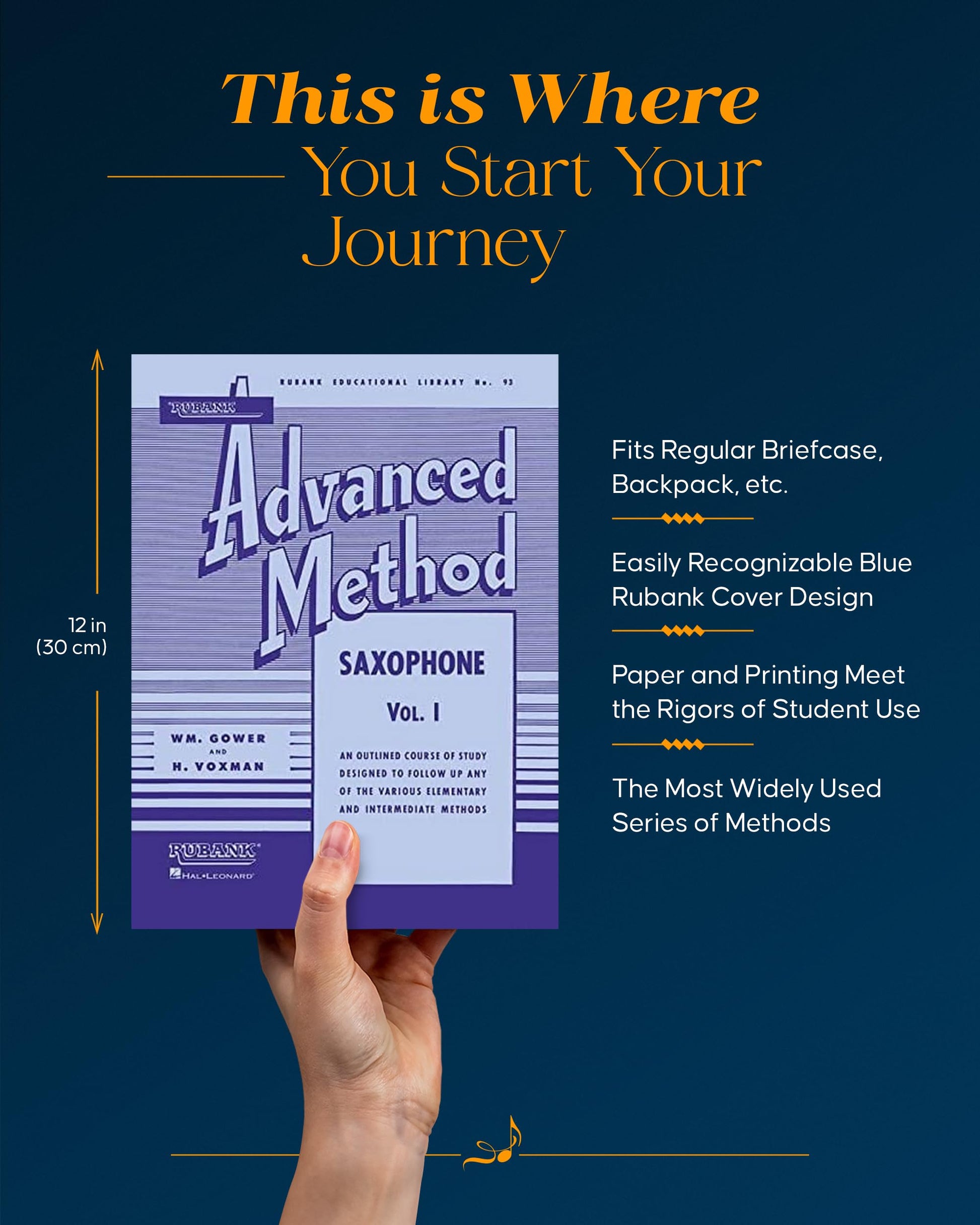 Rubank Advanced Method - Saxophone Vol. 1 (Rubank Educational Library, 93) - Saxophone Music Book for Class Instructions - Saxophone Book for Beginners