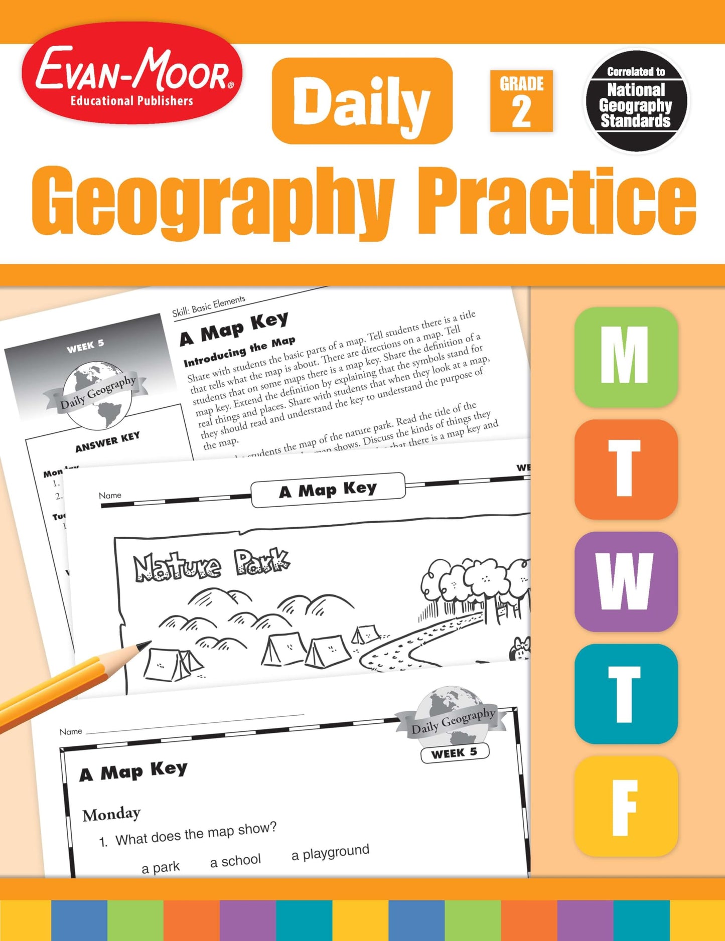 Evan-Moor Daily Geography Practice, Grade 2, Homeschooling and Classroom Resource Workbook, Reproducible Worksheets, Teaching Edition, Downloadable Maps, USA, World, Continents, Oceans, Countries