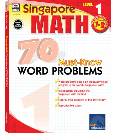 Singapore Math - 70 Must-Know Word Problems Workbook for 1st Grade