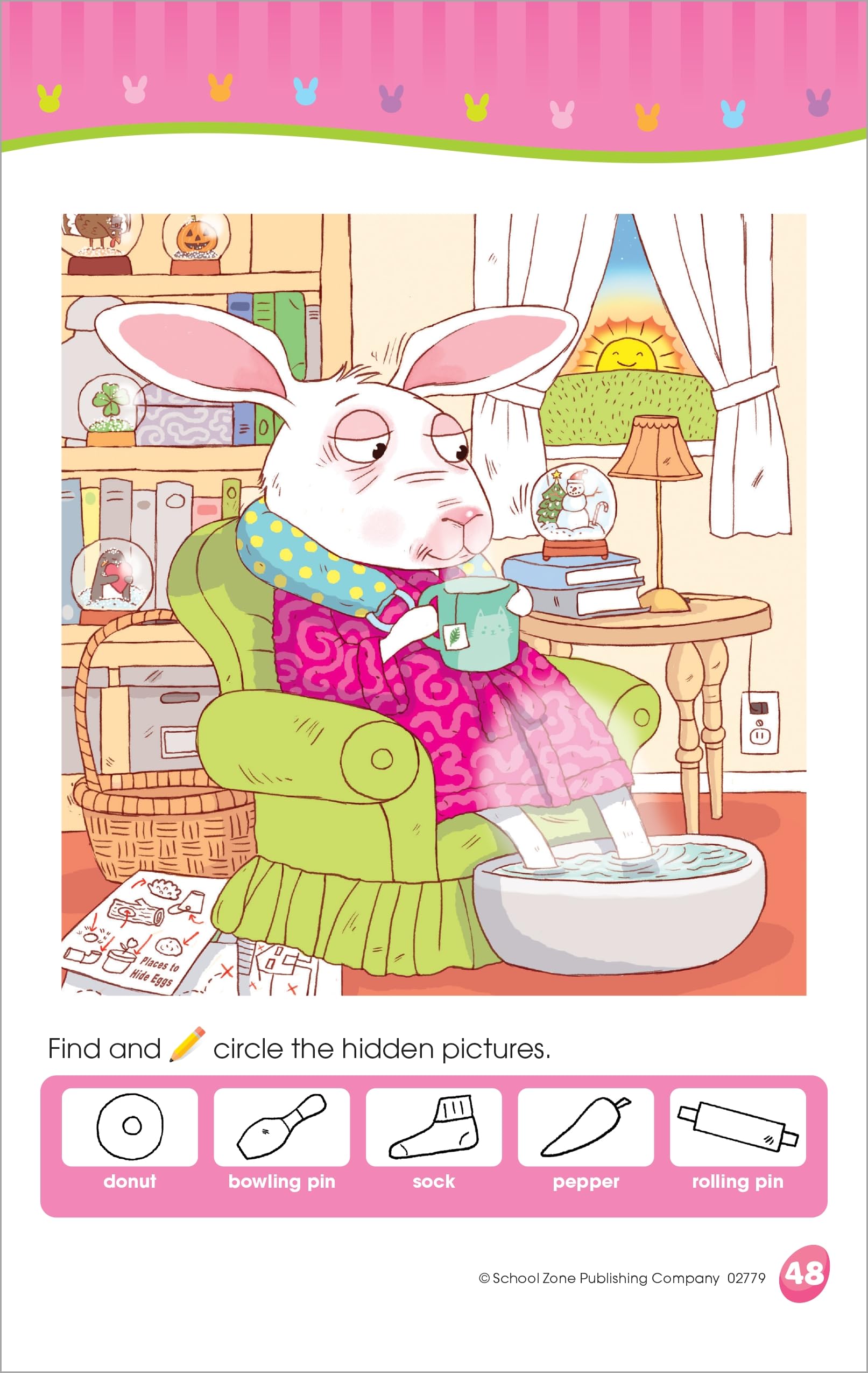 School Zone Easter Surprises Workbook: 48 Pages, Preschool, Kindergarten, Mazes, Hidden Pictures, Dot to Dots, Connect the Dots, Easter Coloring Book, Stickers, Ages 3 to 6 (Little Busy Book Series)
