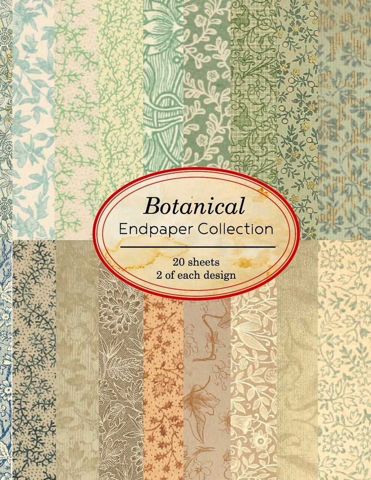 Botanical Endpaper Collection: 20 sheets of vintage endpapers for bookbinding and other paper crafting projects (Vintage Papers for Collage and Paper Crafting)
