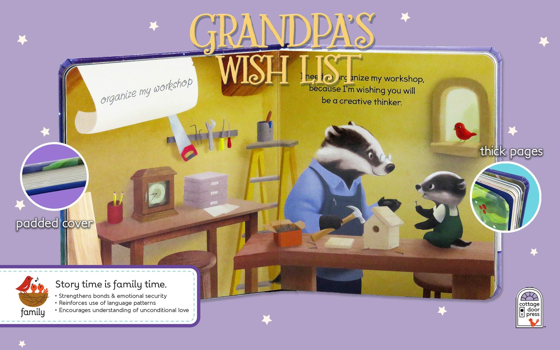 2-Pack Padded Board Books: Grandma Wishes & Grandpa's Wish List, Ages 1-5 (Chunky Lift a Flap)