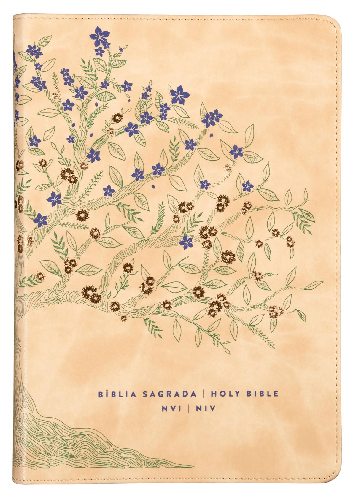 Bíblia Bilíngue NVI/NIV, Portugus/Ingls, Couro-soft, Bege, Leitura Perfeita (Portuguese Edition)