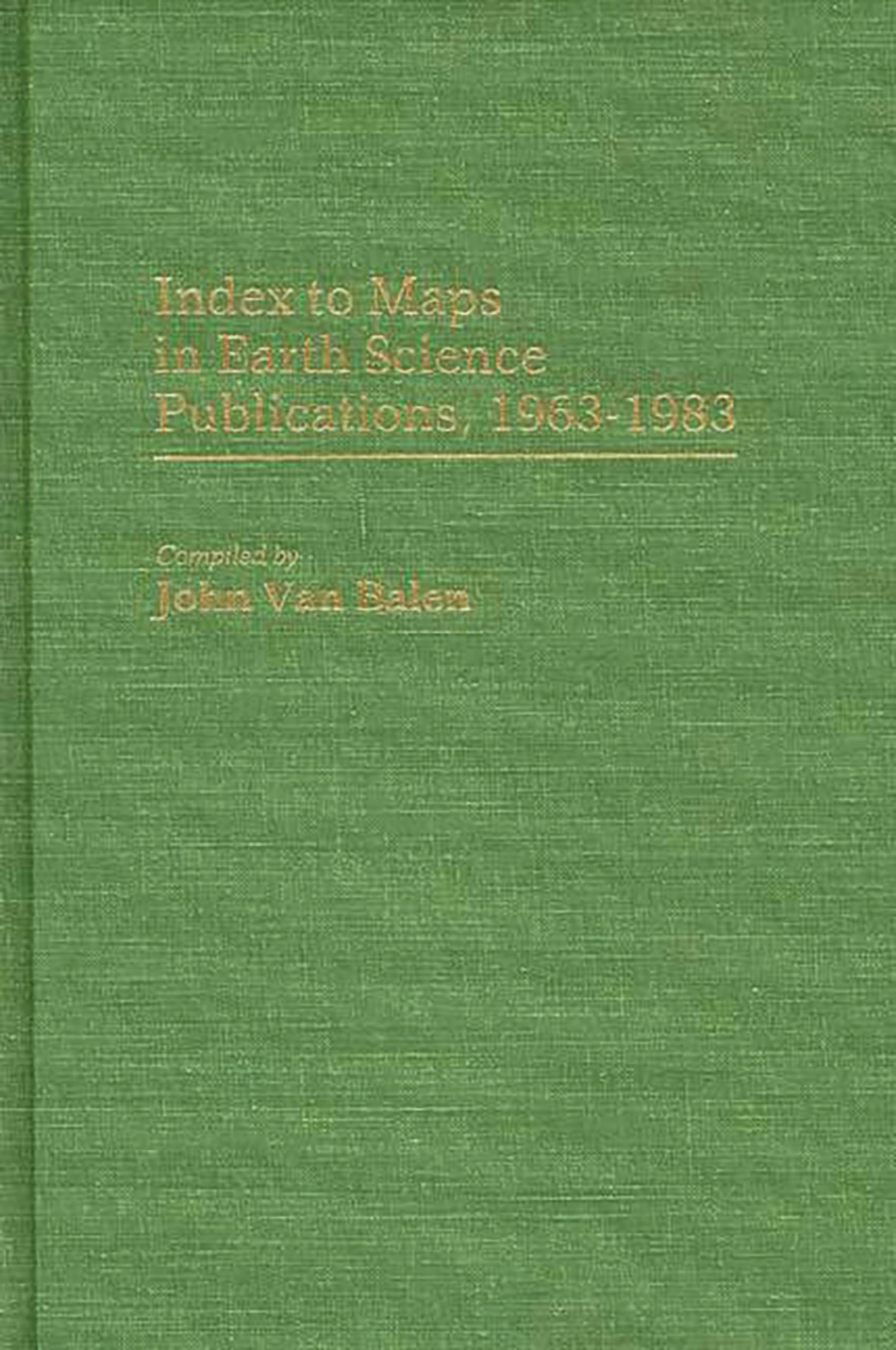 Index to Maps in Earth Science Publications, 1963-1983