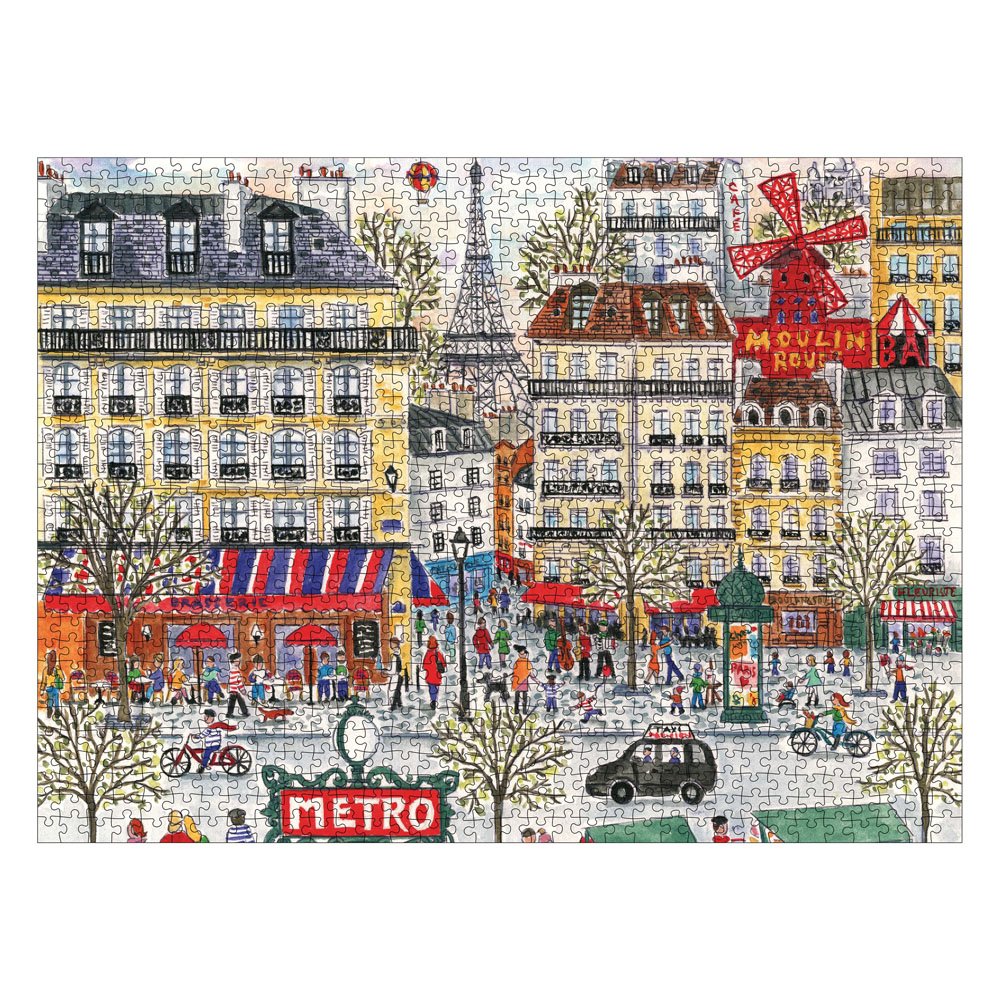 Galison Michael Storrings Paris Puzzle, 1,000 Pieces, 20x27 - Fun and Challenging - Piece Together a Charming Paris Scene Complete with The Metro, Cafes, Shops, and The Iconic Eiffel Tower, 1000