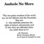 Asshole No More; The Original Self-Help Guide for Recovering