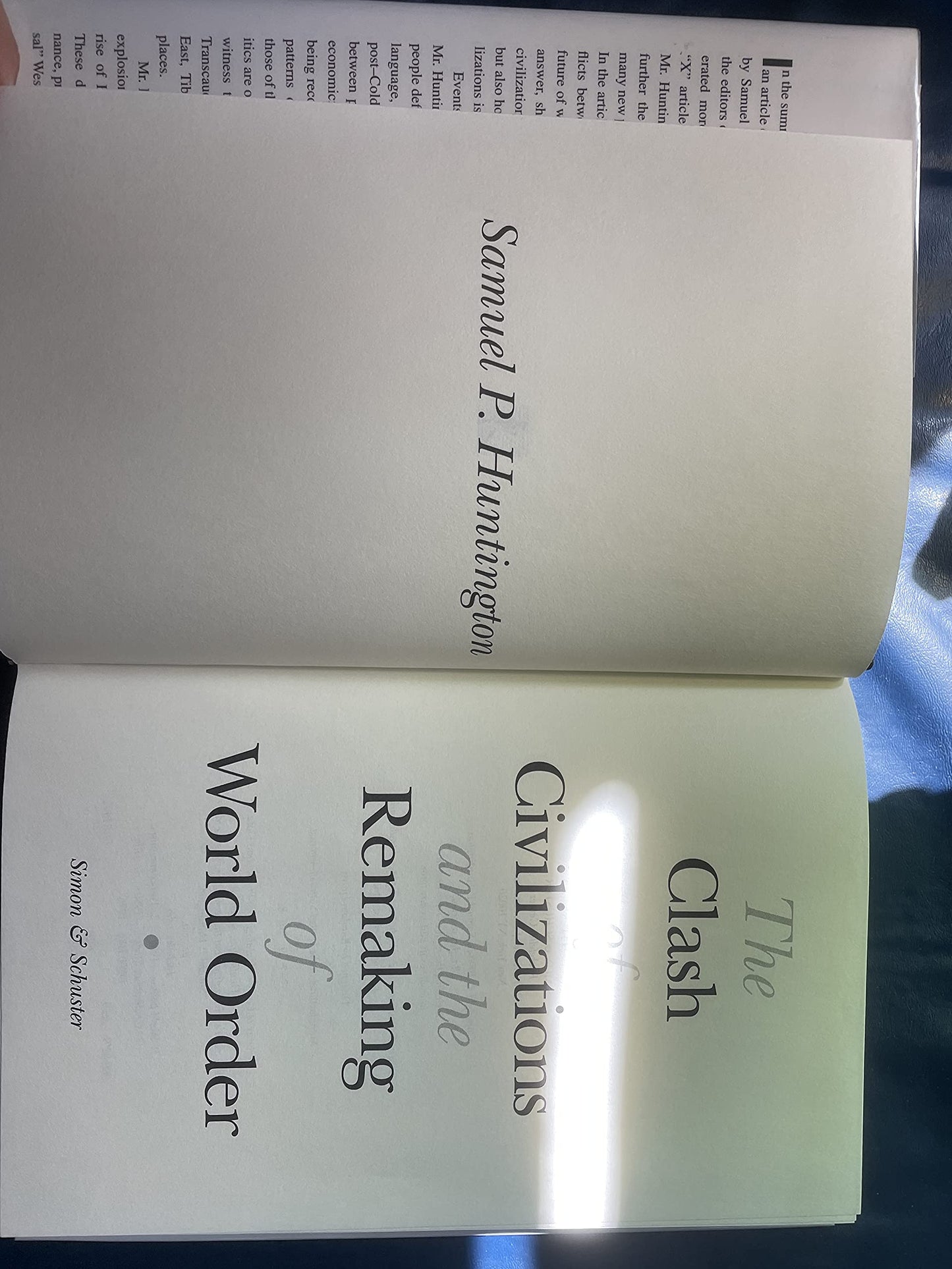 The Clash of Civilizations and the Remaking of World Order