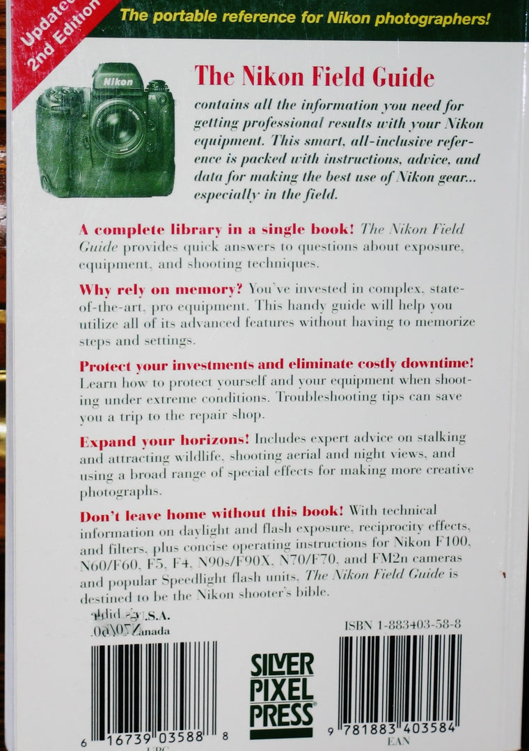The Nikon Field Guide: A Photographer's Portable Reference, Second Edition — back cover