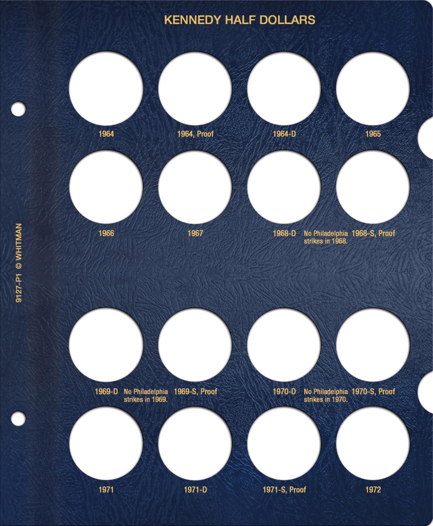 Whitman Classic® Coin Album - Kennedy Half Dollars Volume #1: 1964-2002 (P, D, & S Mints)