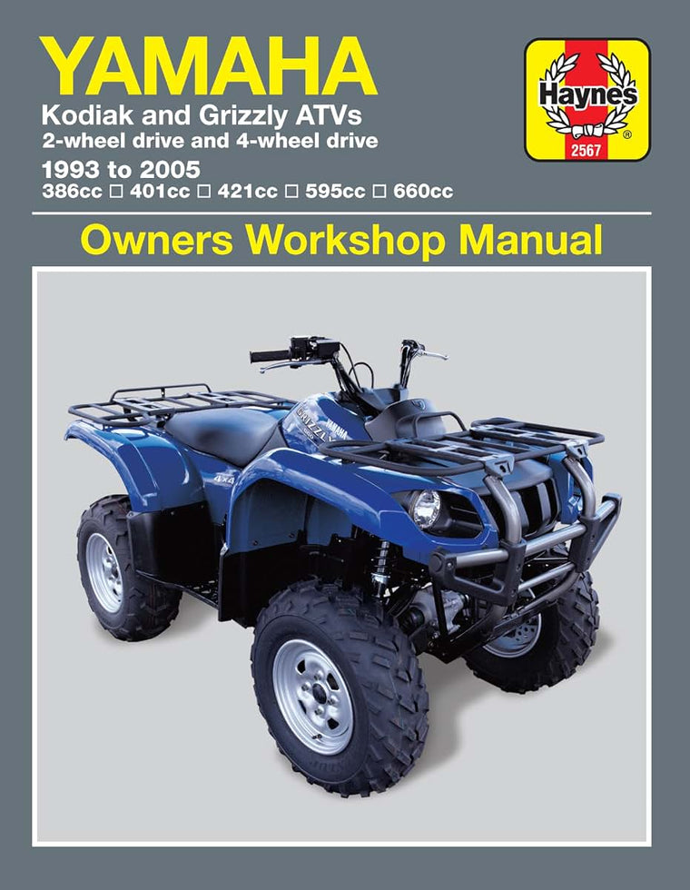 Yamaha Kodiak & Grizzly 2-Wheel & 4-Wheel Drive 386cc 401cc 421cc 595cc & 660cc (93-05) Haynes Repair Manual