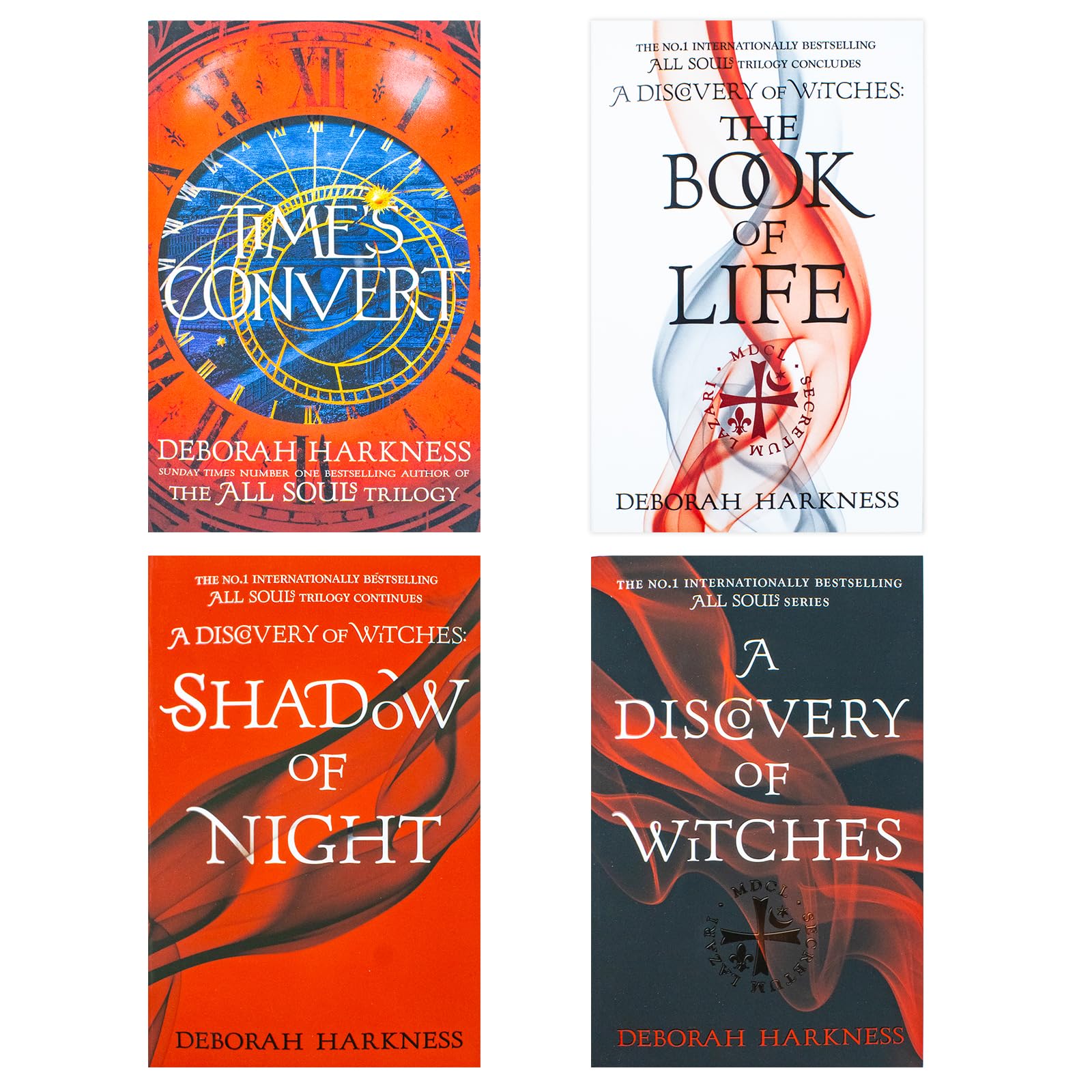 All Souls Trilogy Collection 4 Book Set by Deborah Harkness (A Discovery of Witches, Shadow of Night, The Book of Life, Times Convert)