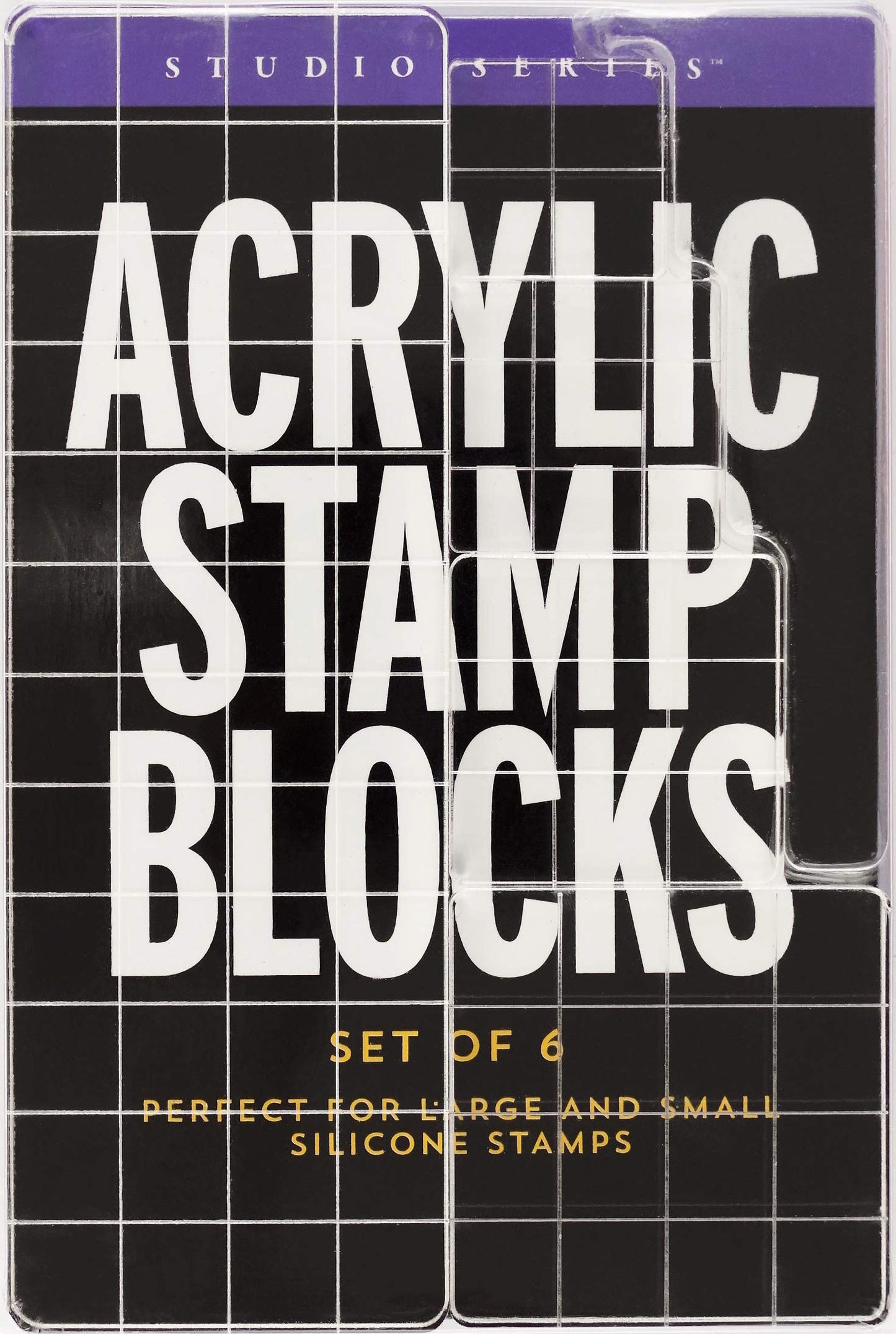 Studio Series Acrylic Block Stamp Set (6 clear blocks)