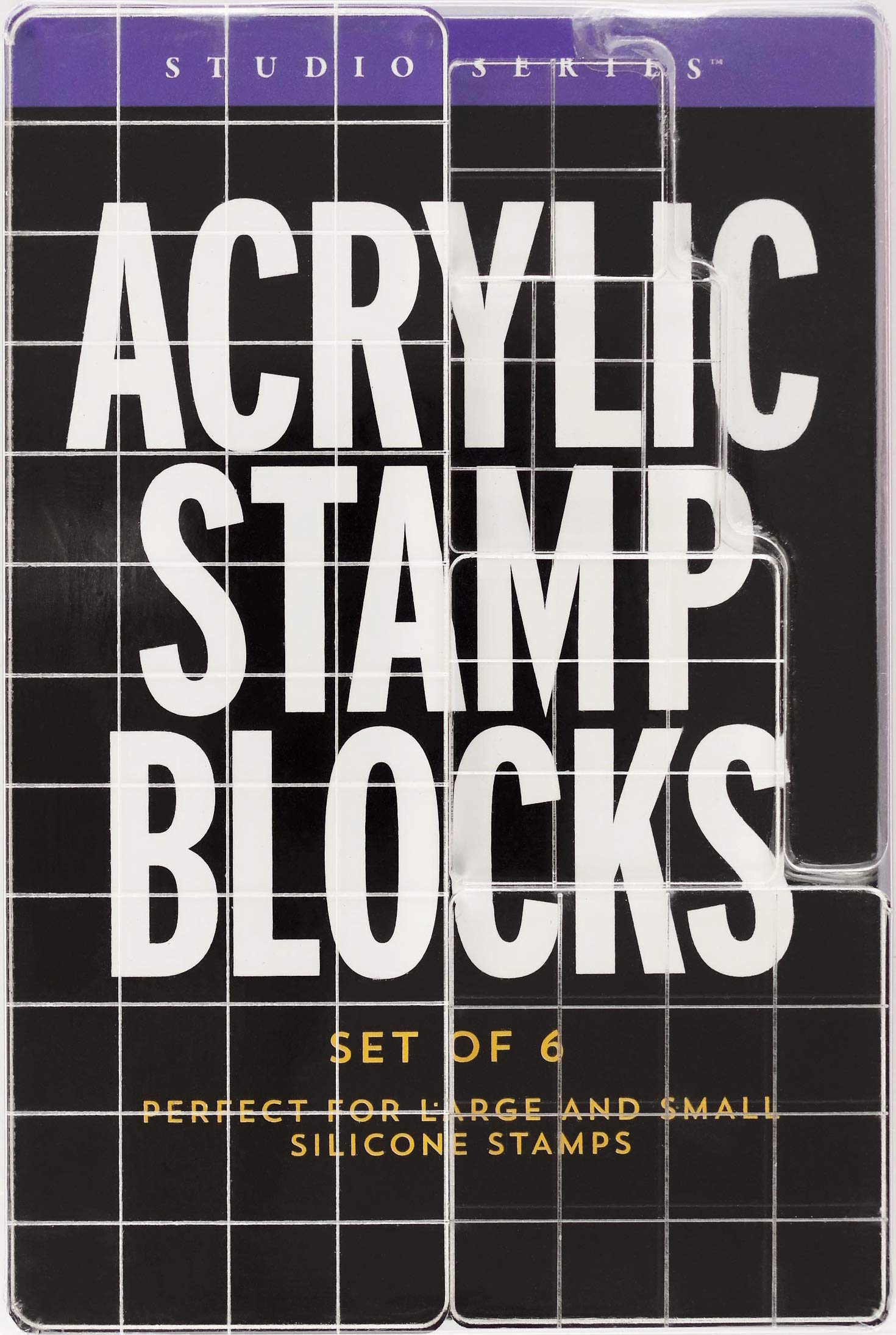 Studio Series Acrylic Block Stamp Set (6 clear blocks)