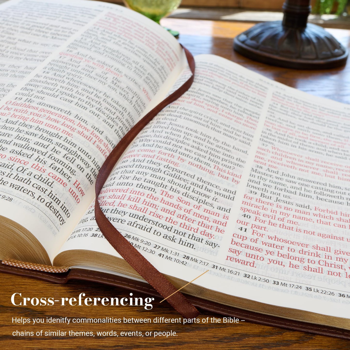 KJV Holy Bible, Super Giant Print Faux Leather Red Letter Edition - Ribbon Marker, King James Version, Pink/Gray (KJV Super Giant Print Editions)