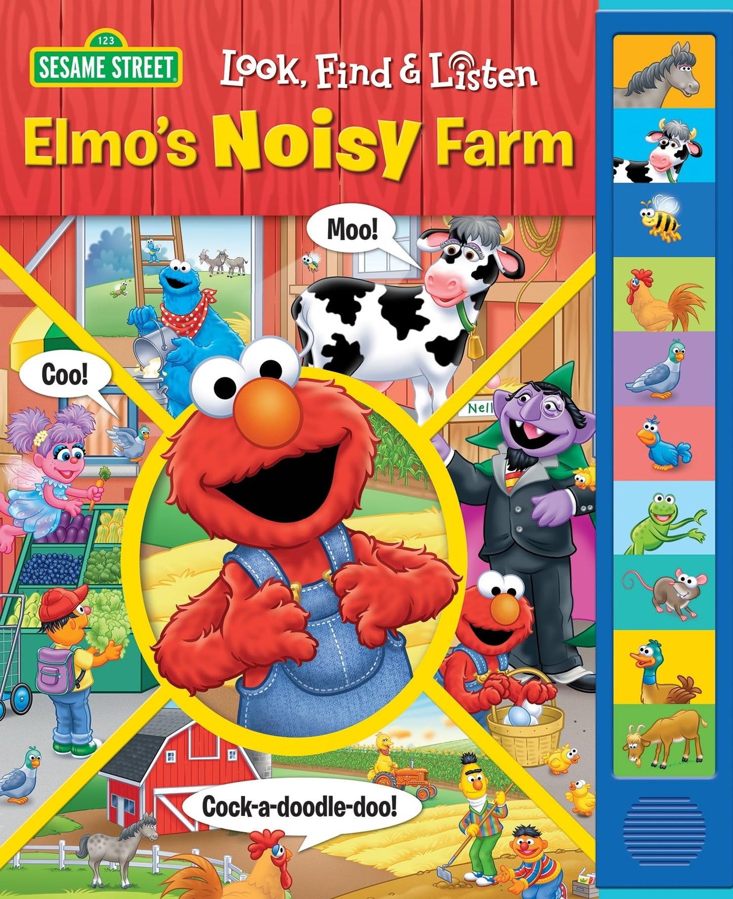 Sesame Street - Elmo's Noisy Farm Look, Find, and Listen Activity Sound Book - PI Kids