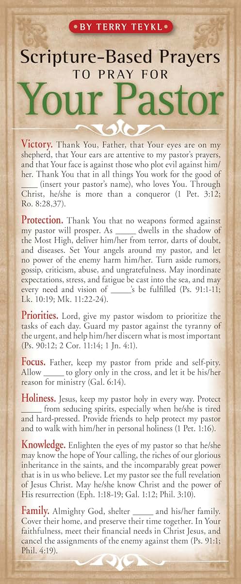 Scripture-Based Prayers to Pray for Your Pastor 50-pack (Prayer Cards)