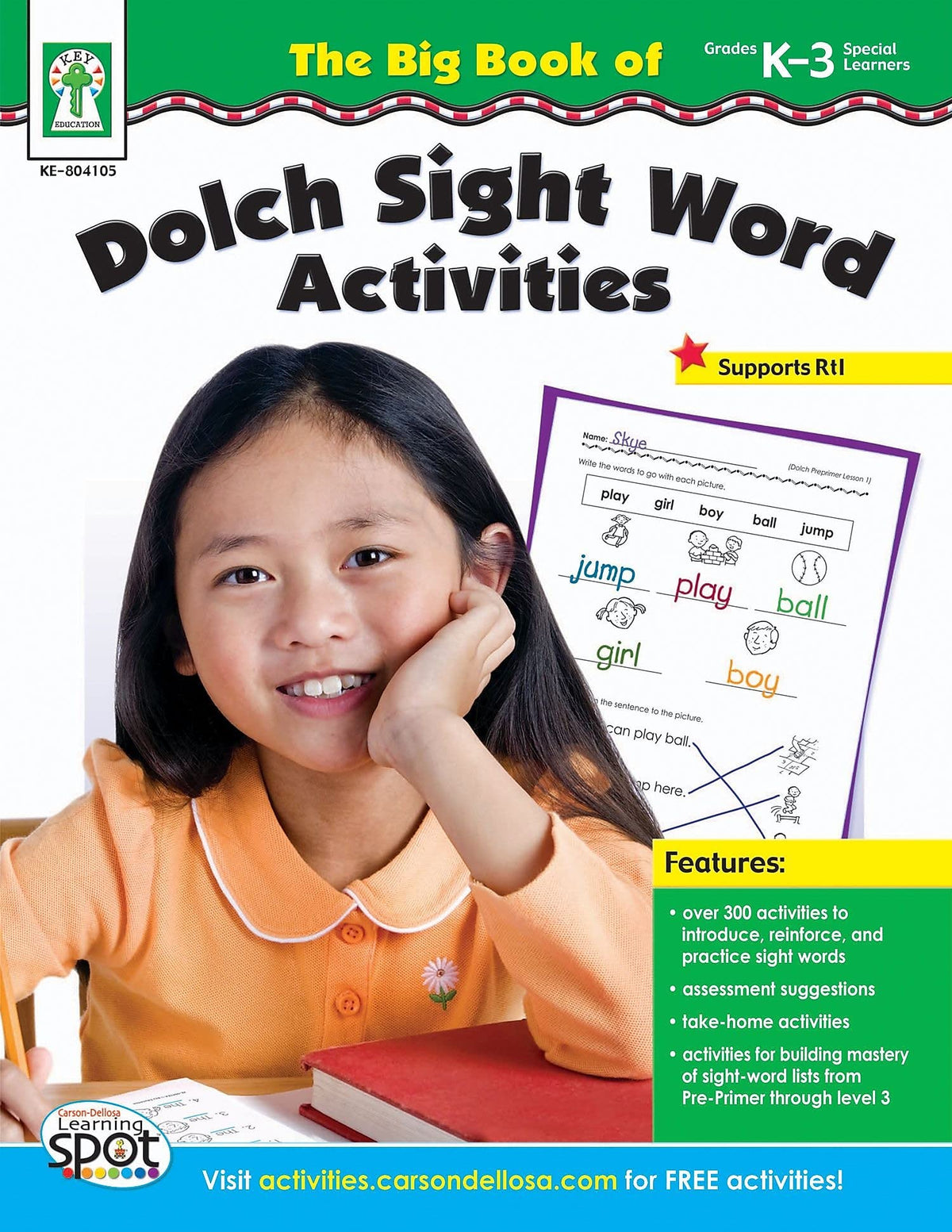 Carson Dellosa Big Book of Dolch Sight Words Activity Book, Kindergarten-3rd Grade Workbook, Practice Identifying Sight Words, ELA Classroom or Homeschool Curriculum