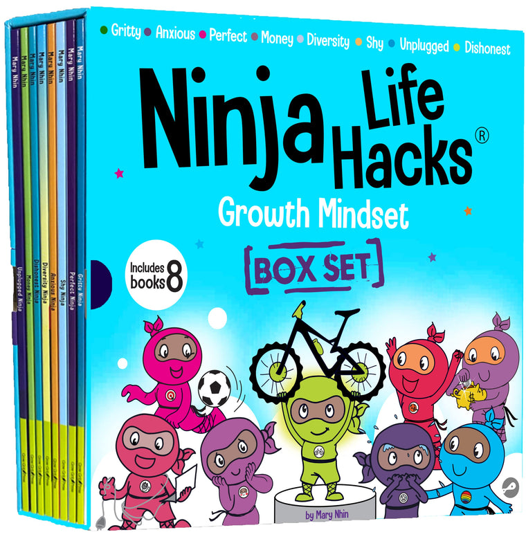 Ninja Life Hacks Growth Mindset 8 Book Box Set (Books 9-16: Perfect, Money, Anxious, Gritty, Dishonest, Shy, Unplugged, Diversity)