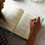 NKJV, Journal the Word Bible, Large Print: Reflect, Journal or Create Art Next to Your Favorite Verses (Brown Leathersoft over Board, Red Letter)