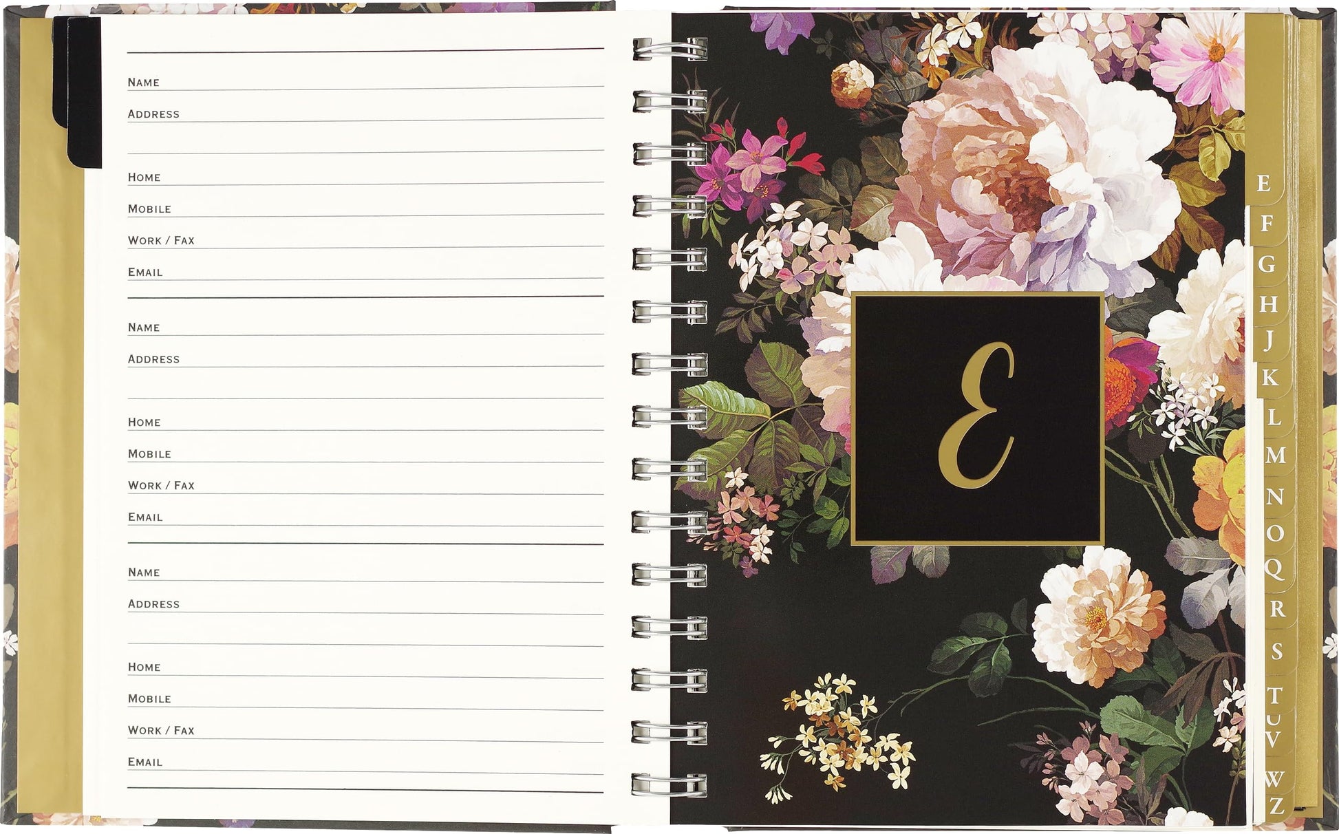Midnight Floral Large Address Book