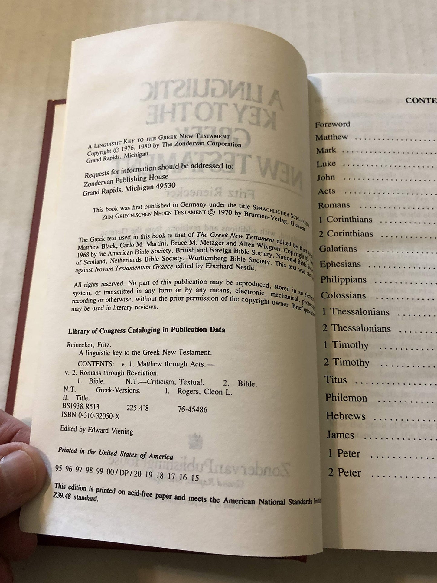 Linguistic Key to the Greek New Testament by Fritz Rienecker