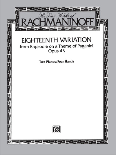 Eighteenth Variation: from Rhapsodie on a Theme of Paganini, Sheet