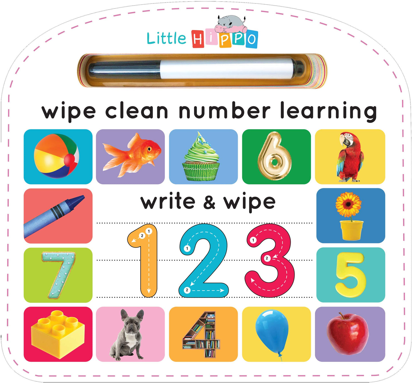 Write & Wipe 123 - Childrens Novelty Learning Board Book - Wipe Clean - Educational - Numbers and Counting