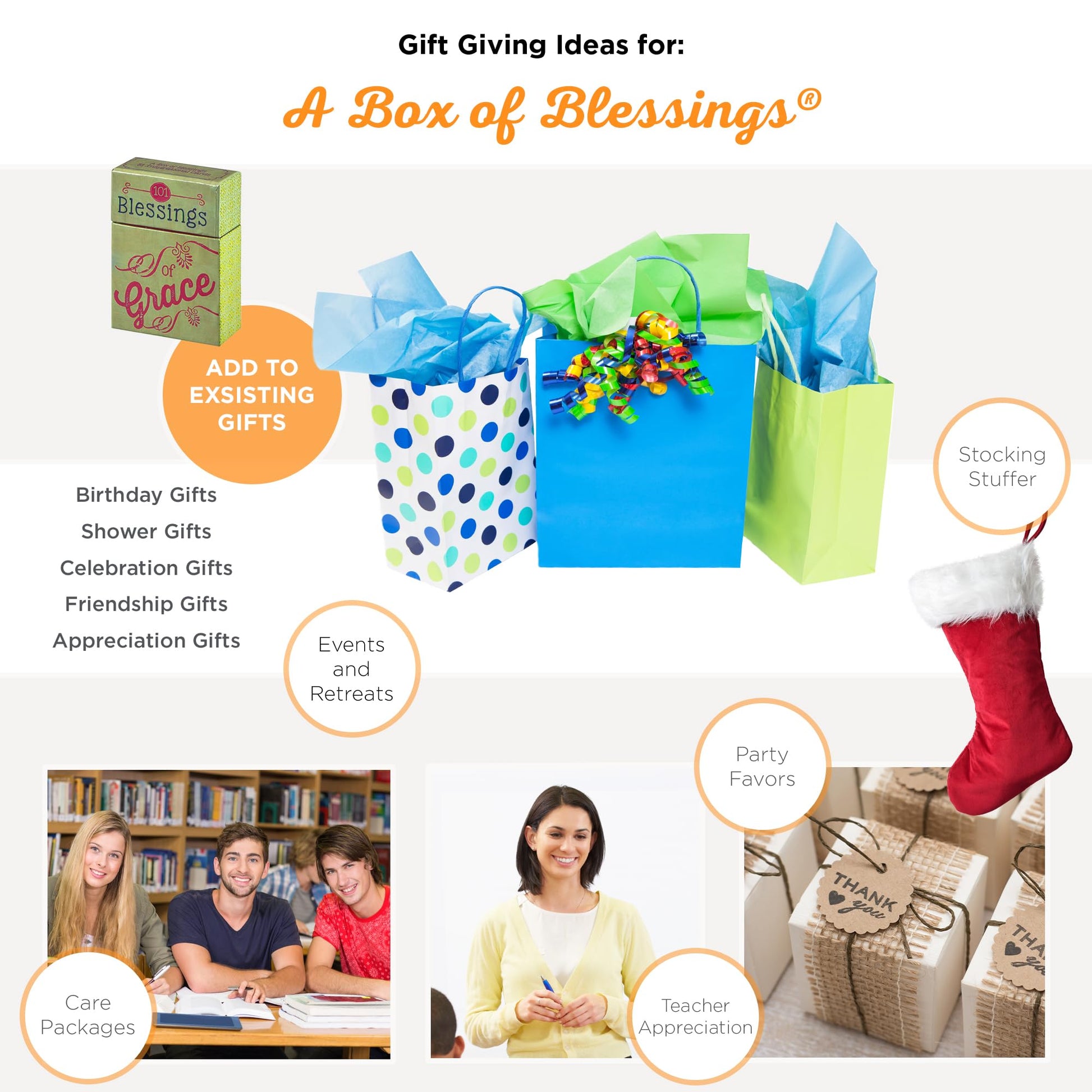 Retro Blessings 101 Blessings of Grace Cards, Inspirational Scripture Cards to Keep or Share (Boxes of Blessings)