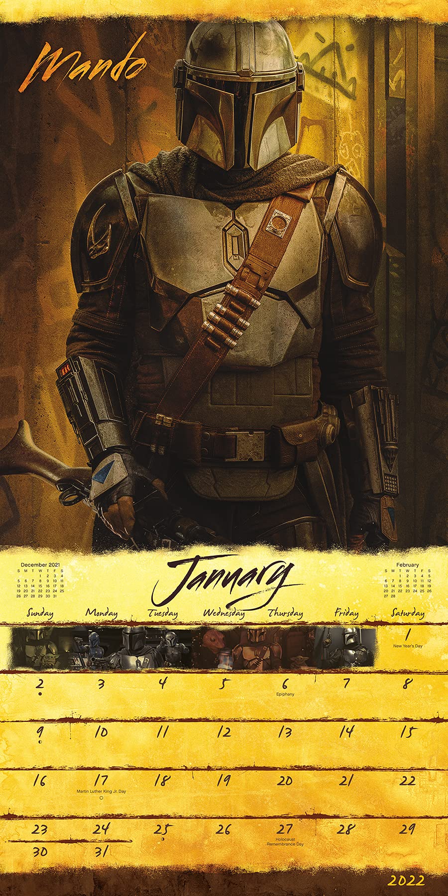 2022 Star Wars: The Mandalorian Wall Calendar