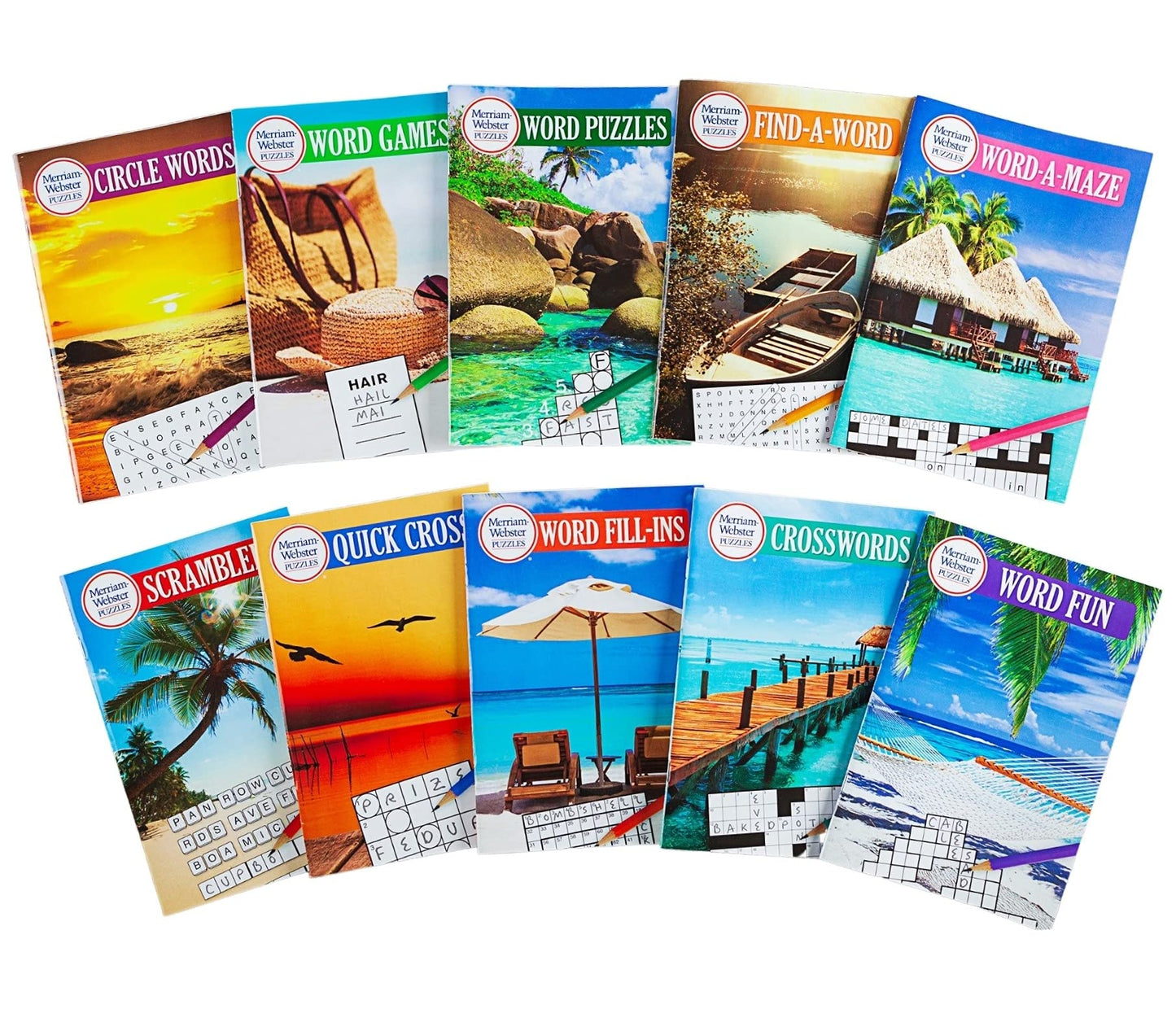 Merriam-Webster Puzzles 10 Booklet Set (Brain Games)