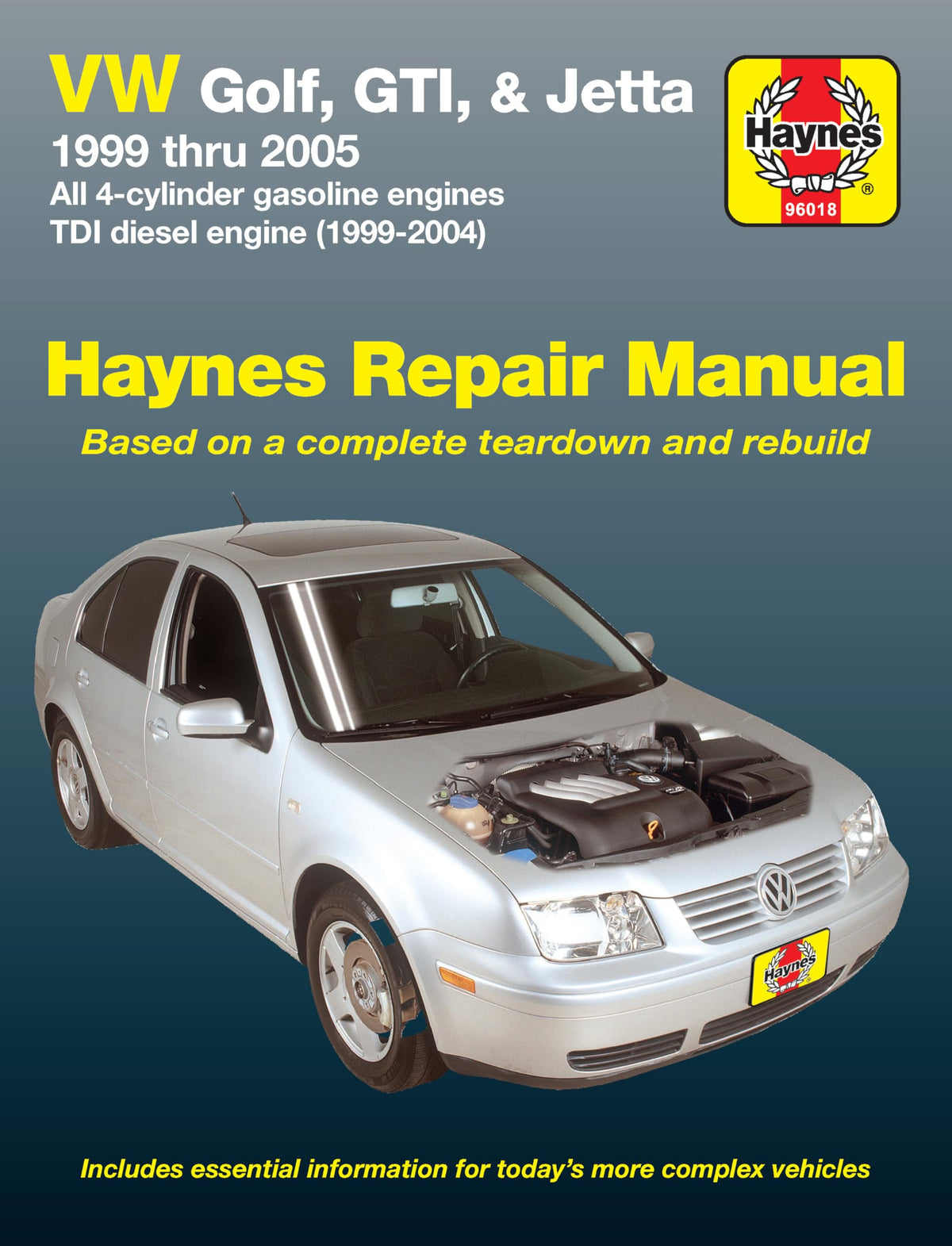 VW Golf, GTI & Jetta 1999 thru 2005 Haynes Automotive Repair Manual (All 4-Cylinder Gas Engines and TDI Diesel Engine 1999-2004)