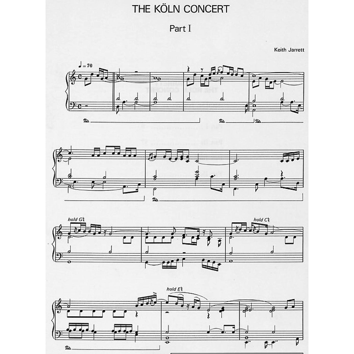 The Koln Concert: Original Transcription
