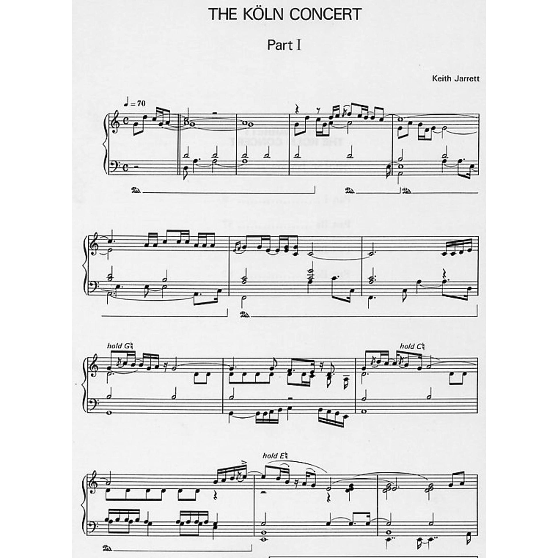 The Koln Concert: Original Transcription