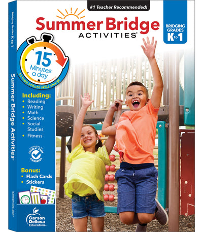Summer Bridge Activities Kindergarten to 1st Grade Workbooks, Activity Book Ages 4-6 With Math, Phonics, Science, Social Studies, Writing Practice, Fitness, Flash Cards, Stickers, and More (Volume 2)
