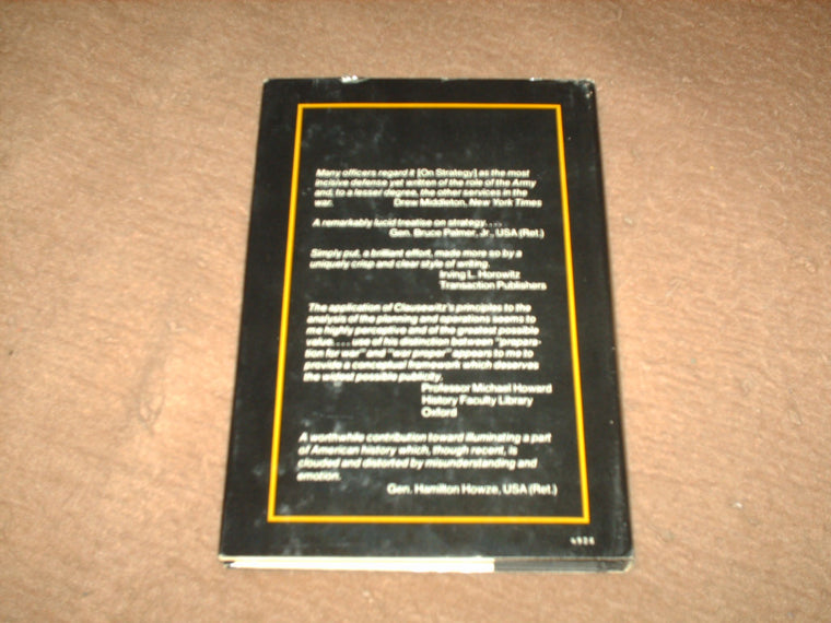 On Strategy: A Critical Analysis of the Vietnam War — back cover