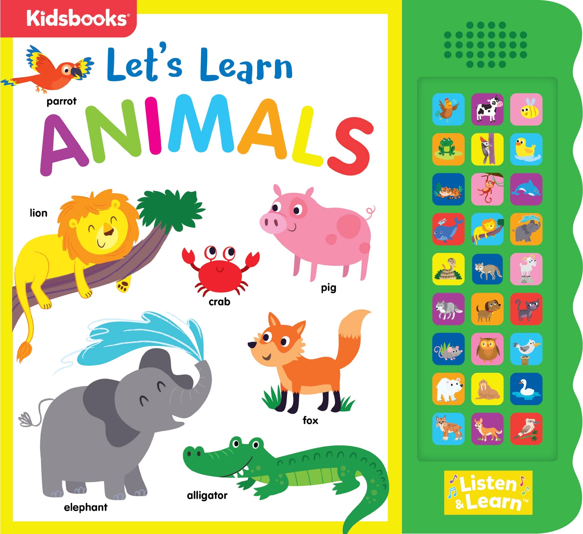 27-Button Sound Book Lets Learn Animals,English