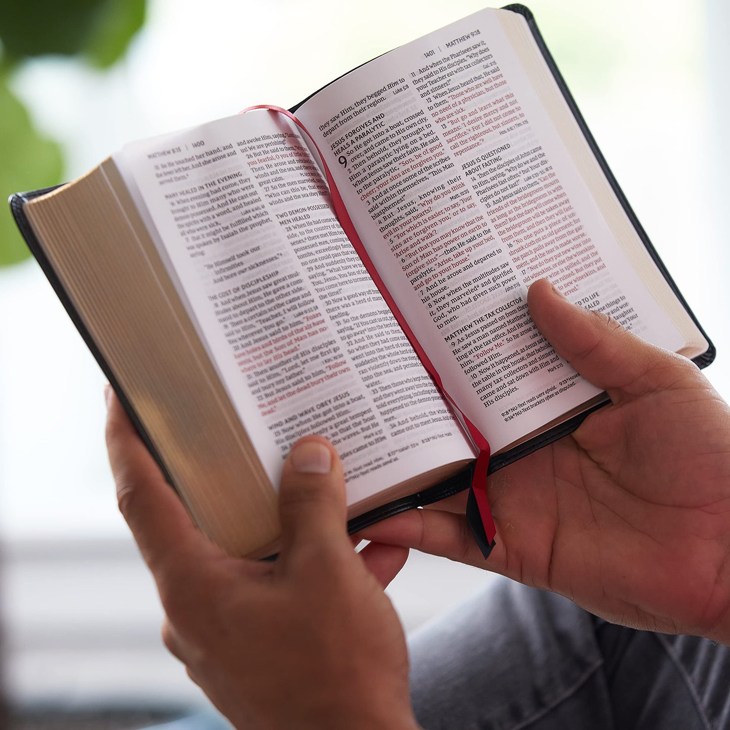NKJV, End-of-Verse Reference Bible, Compact, Leathersoft, Brown, Red Letter, Comfort Print: Holy Bible, New King James Version