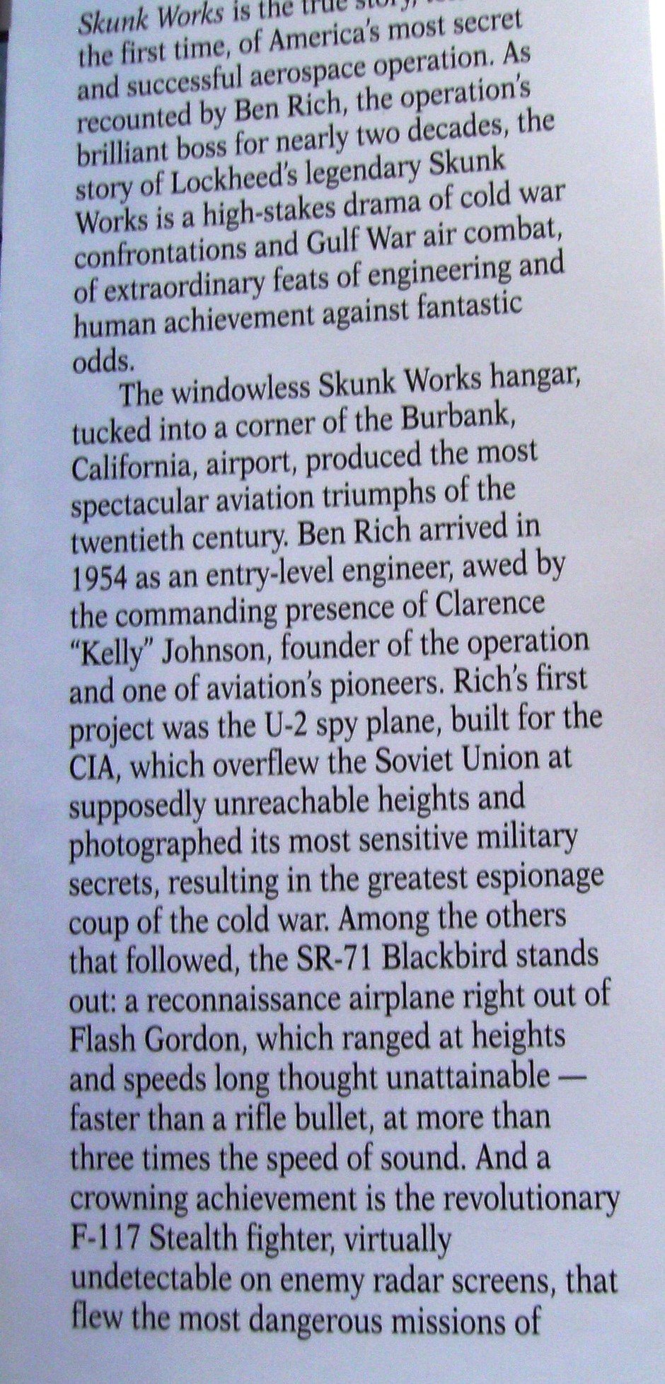 Skunk Works: A Personal Memoir of My Year at Lockheed by Ric