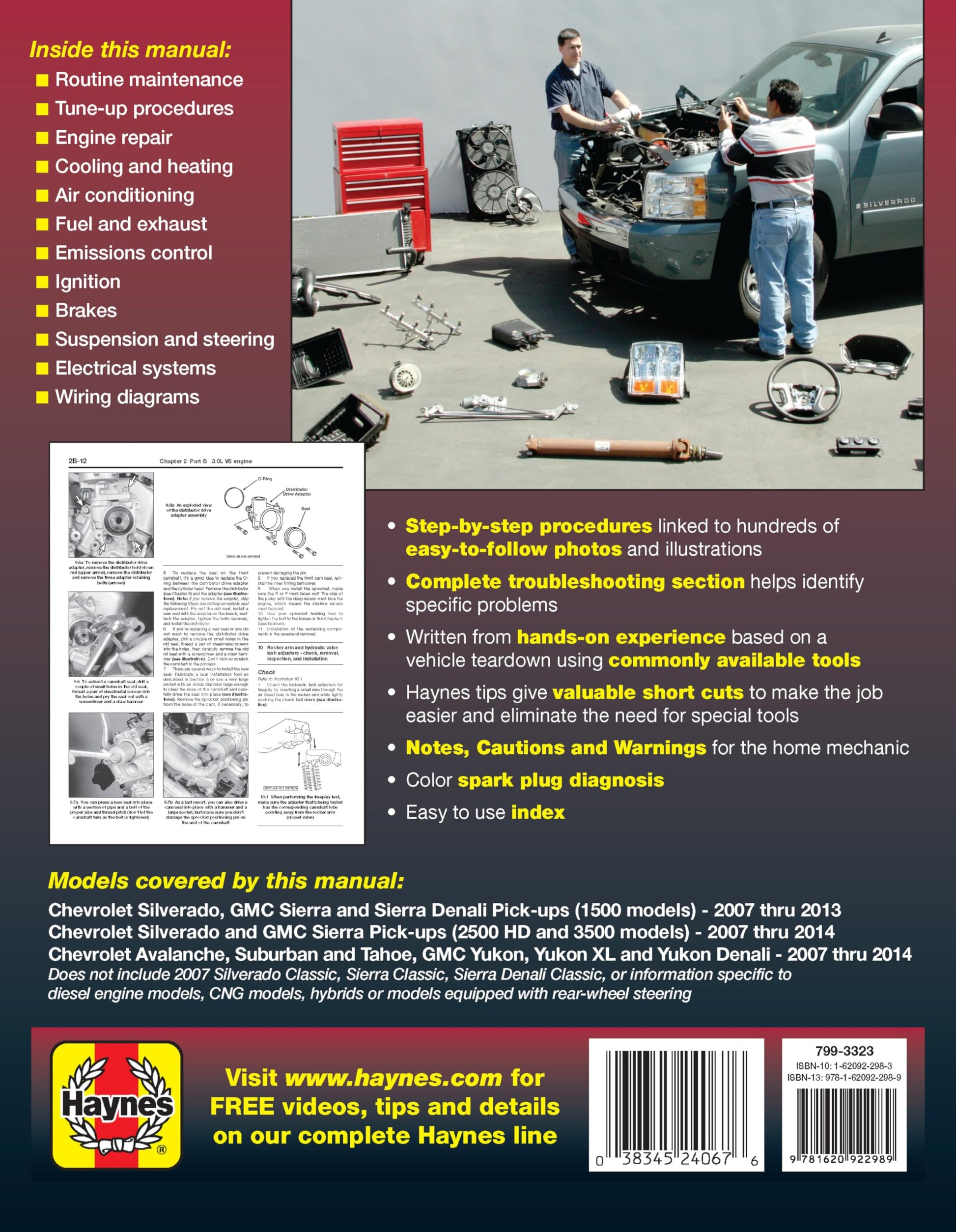 Chevrolet Silverado & GMC Sierra / Sierra Denali 1500 (07-13), 2500 HD & 3500 (07-14), Avalanche/Suburban/Tahoe/Yukon/XL/Denali (07-14) Haynes Repair Manual
