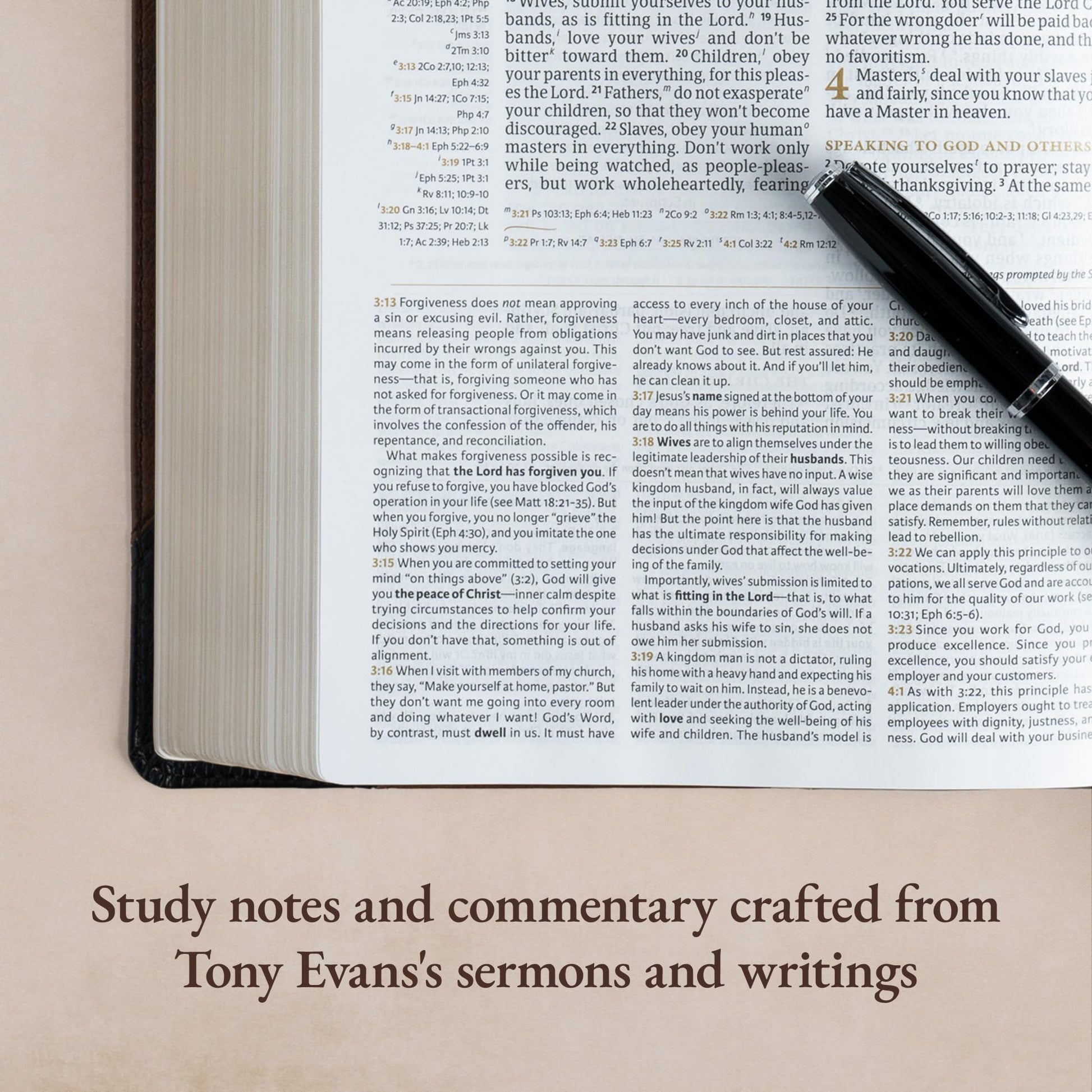 CSB Tony Evans Study Bible, Black/Brown LeatherTouch, Black Letter, Study Notes and Commentary, Articles, Videos, Charts, Easy-to-Read Bible Serif Type