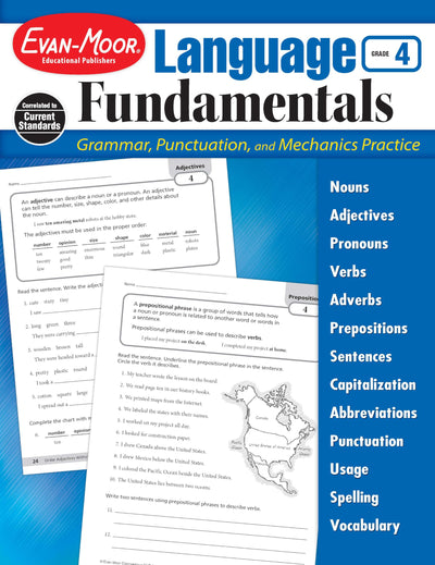 Evan-Moor Language Fundamentals, Grade 4, Teacher Reproducibles