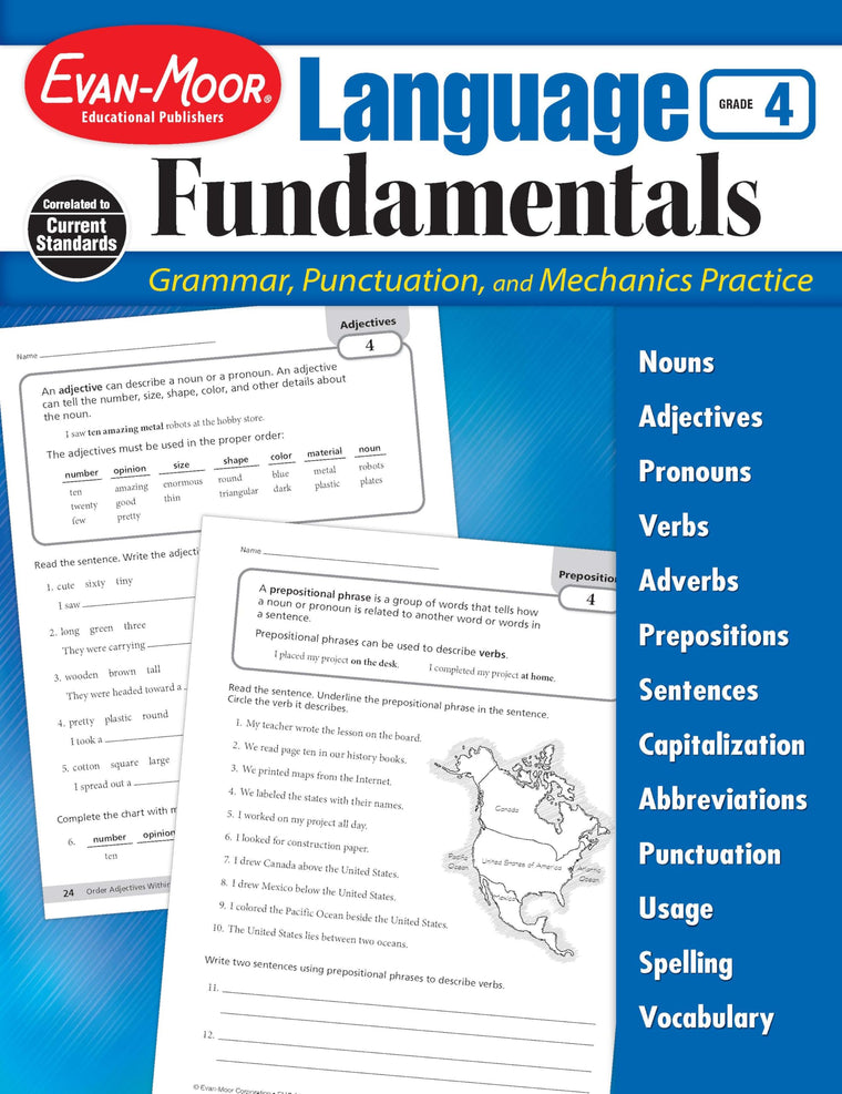 Evan-Moor Language Fundamentals, Grade 4, Teacher Reproducibles