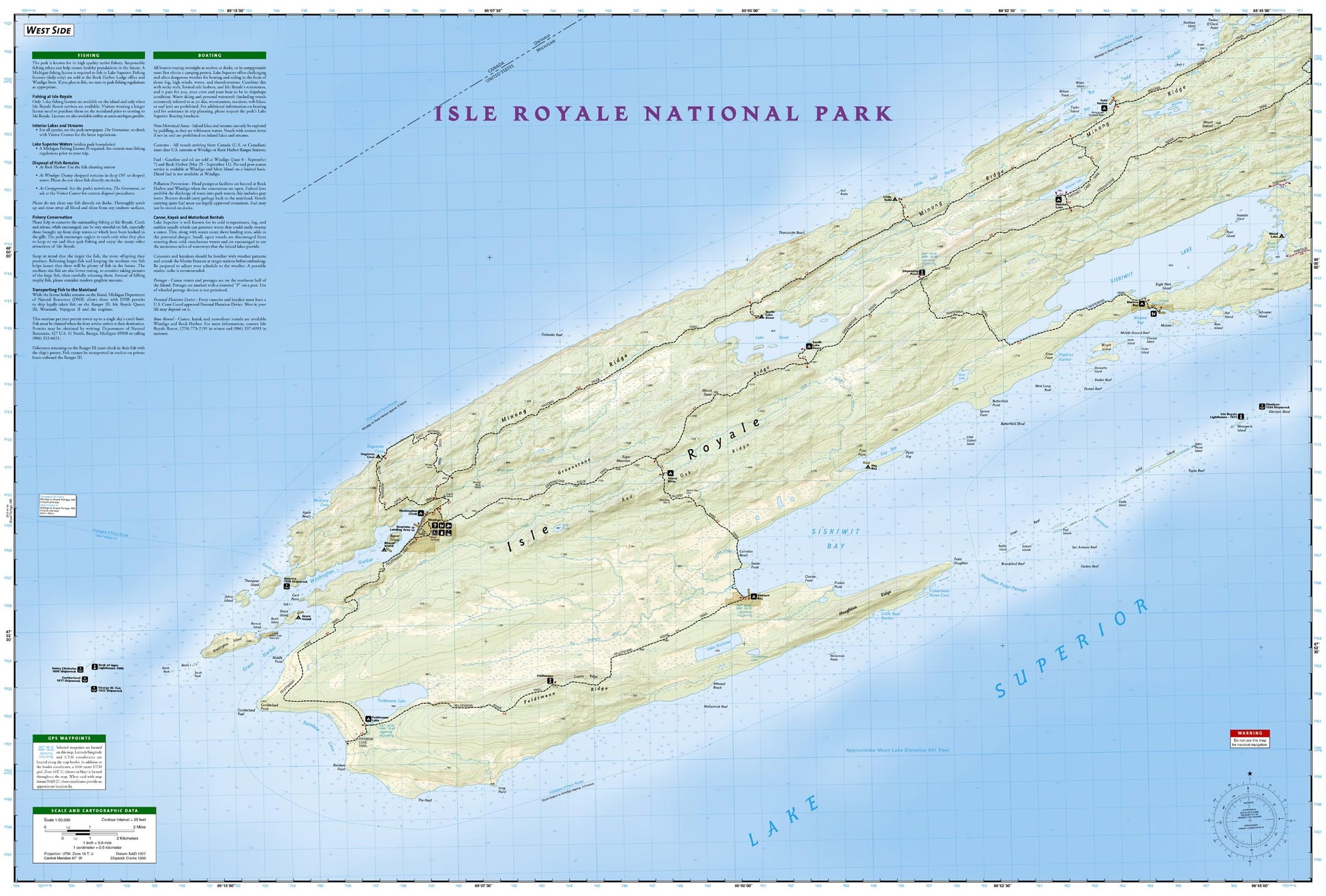 Isle Royale National Park Map (National Geographic Trails Illustrated Map, 240)