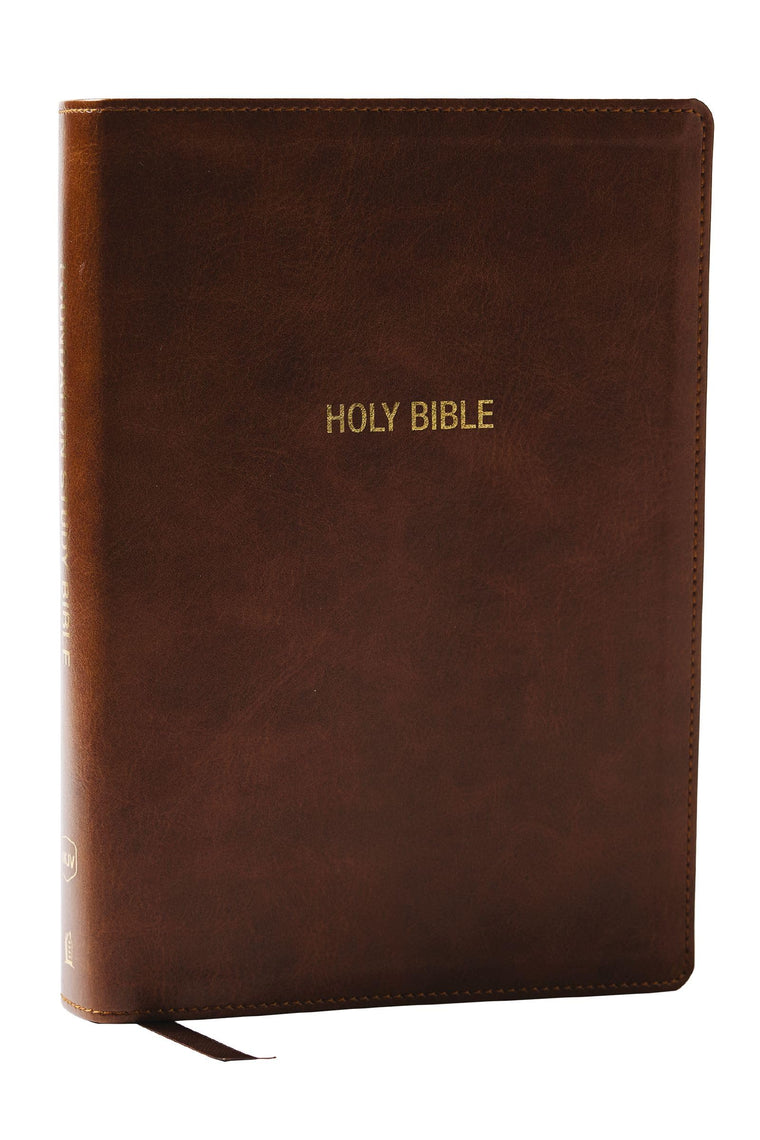 NKJV Foundation Study Bible, Wide-Margin, Brown Leathersoft, Red Letter