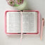 KJV Holy Bible, Mini Pocket Size, Faux Leather Red Letter Edition - Ribbon Marker, King James Version, Pink/Saddle Tan, Zipper Closure, 6.2" x 4.3" (KJV Pocket Editions)