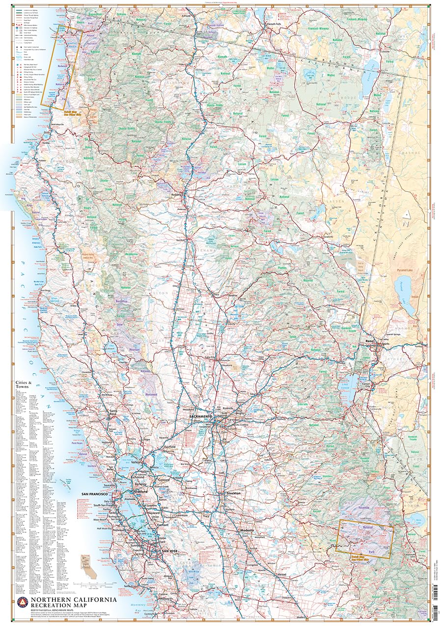 Northern California, The Golden State, Recreation Map, 2023 Edition