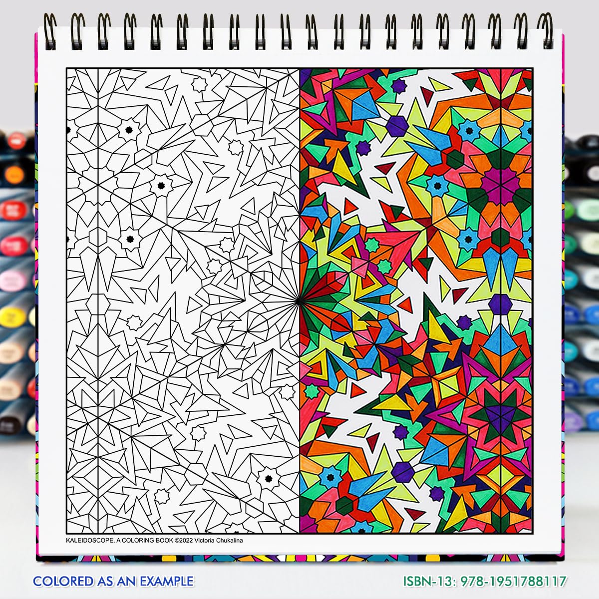 Kaleidoscope Coloring Book for Adults: 31 symmetrical designs and mandala like patterns on thick artist paper with a spiral binding in hardback