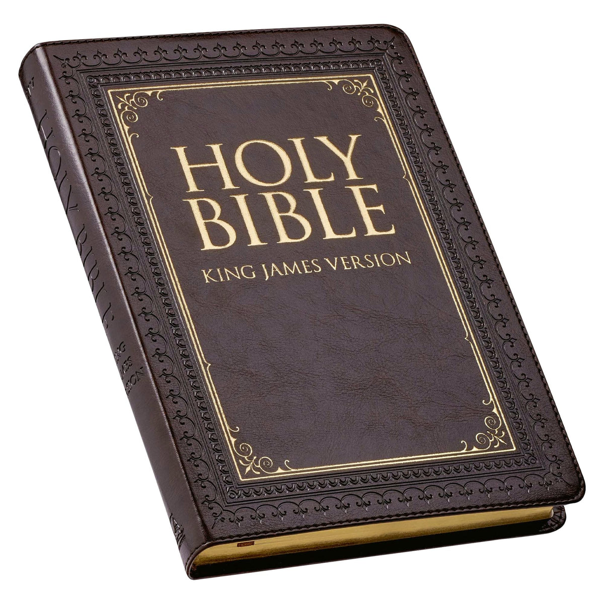 KJV Holy Bible, Thinline Large Print Faux Leather Red Letter Edition Thumb Index & Ribbon Marker, King James Version, Dark Brown (KJV Thinline LP Editions)