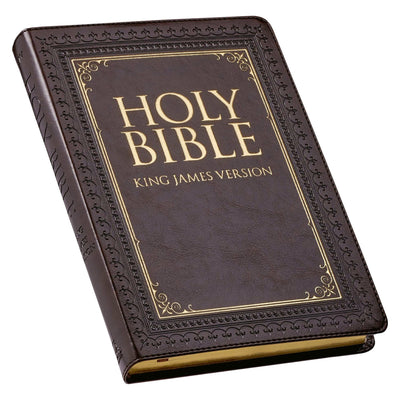 KJV Holy Bible, Thinline Large Print Faux Leather Red Letter Edition Thumb Index & Ribbon Marker, King James Version, Dark Brown (KJV Thinline LP Editions)
